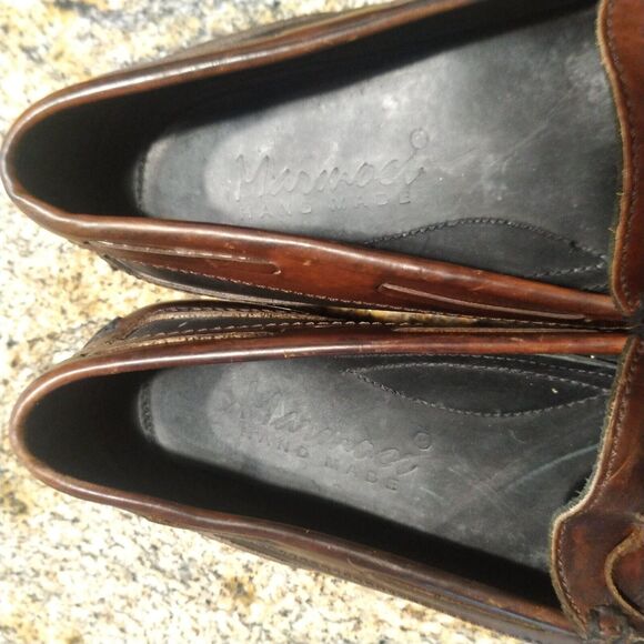 MARMOCS Handmade Black/Brown Leather Slip On Tassel Loafers 15-623 Men\'s 11M